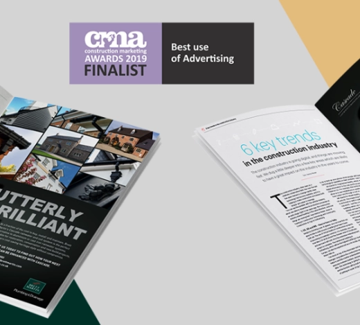 Two full-page adverts for Brett Martin’s Cascade Iron Style Rainwater and Soil System product range shown in construction magazines