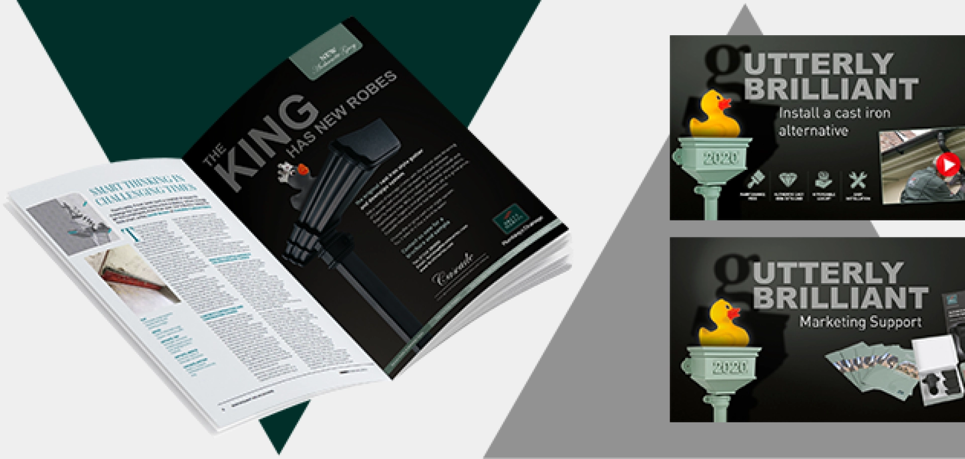 Images of Brett Martin's cascade adverts