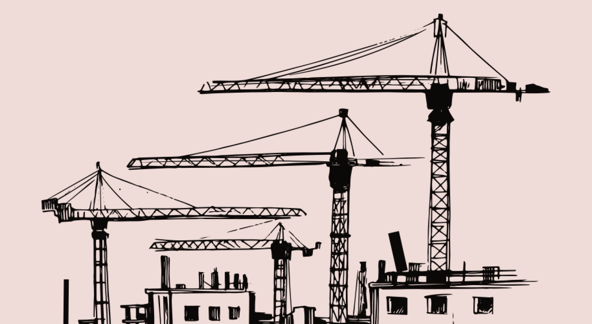 Timber frame building and windows to depict the construction sector